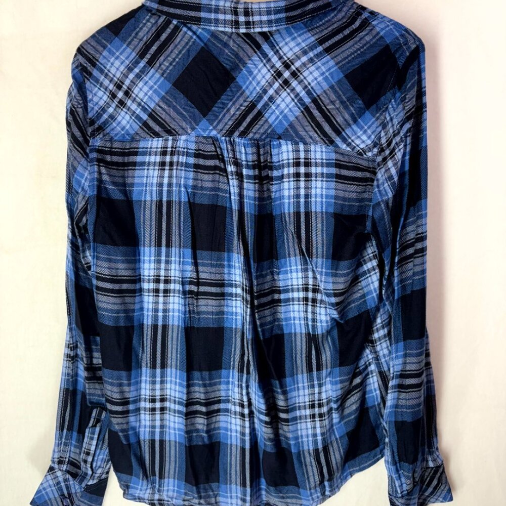 Lola River Blue Plaid Button Down Shirt - Picture 2 of 5